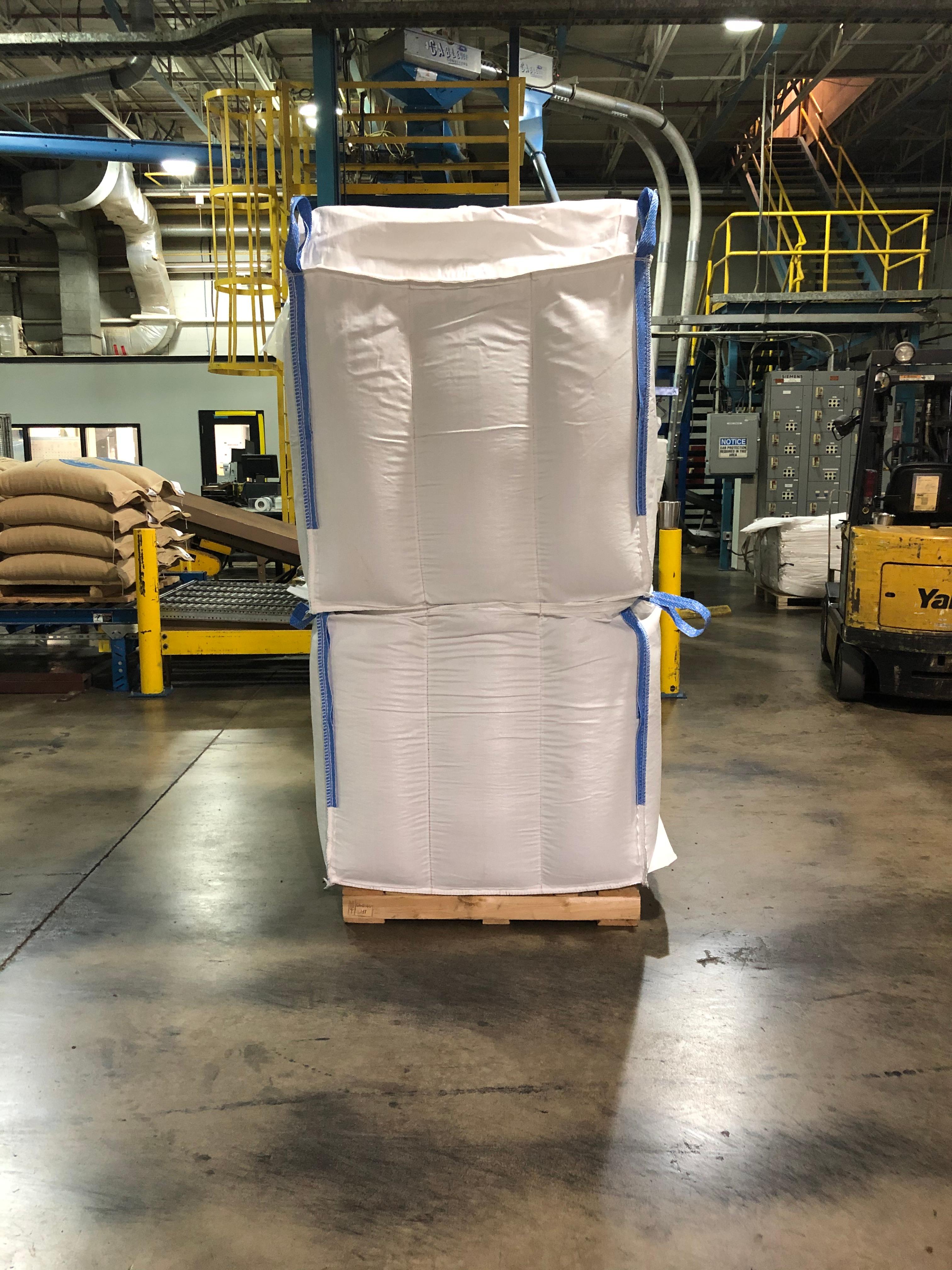 Two baffle-like bags stacked on top of each other.